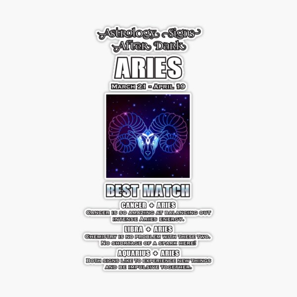 Aries Astrology Match Sticker