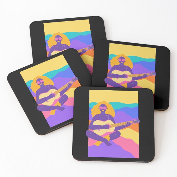 Item preview, Cool Neon Colourful Girl Guitarist Art For MUsic Lovers And Musicians designed and sold by Funwithmusic.