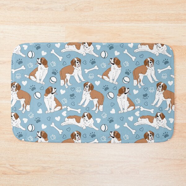 Item preview, Playing  Saint Bernard St. Bernard Dog - Blue Background designed and sold by Lulupainting.