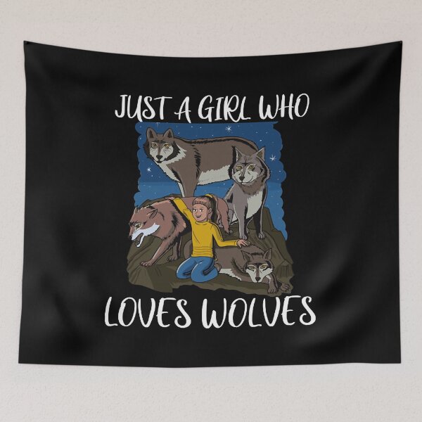 Item preview, Just a girl who loves wolves designed and sold by shopParadiseXOS.