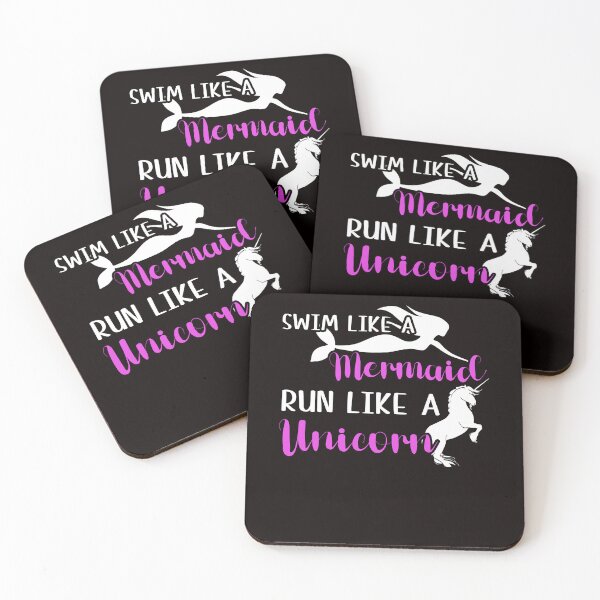 Item preview, Swim Like Mermaid Run Like Unicorn Swimmer Runner Athlete designed and sold by TomGiantDesigns.