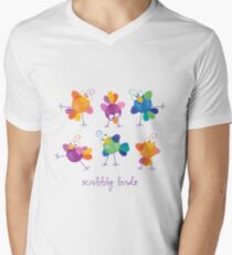 Scribbly Birds Men's V-Neck T-Shirt