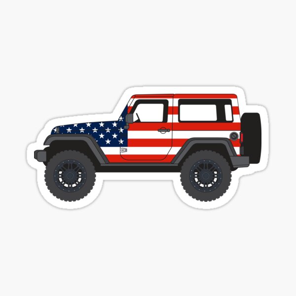American Flag Jeep Stickers for Sale | Redbubble