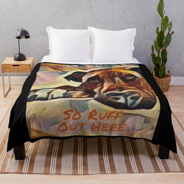 Item preview, Retro So Ruff Out Here Sad Dog Graphic Wall Art designed and sold by podguy.
