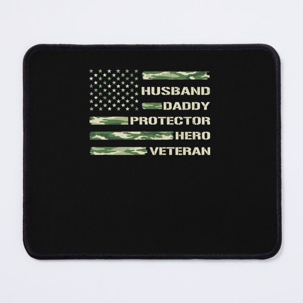 Item preview, Husband Daddy Protector Hero Veteran Camo Flag designed and sold by HorsesForLife15.