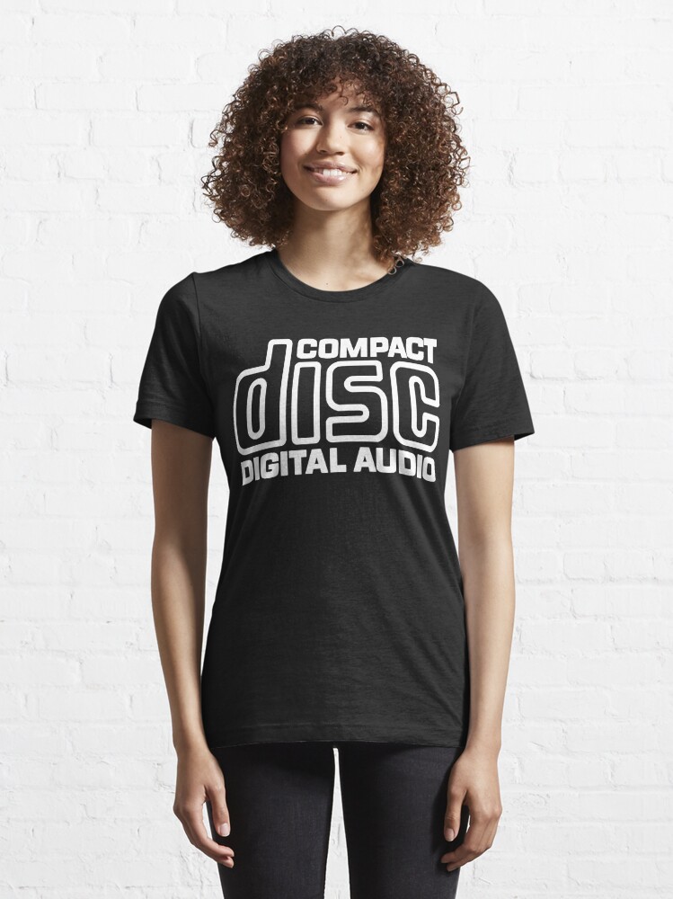 Compact Disc (CD) digital audio authorized logo (white) Classic T-Shirt |  Essential T-Shirt