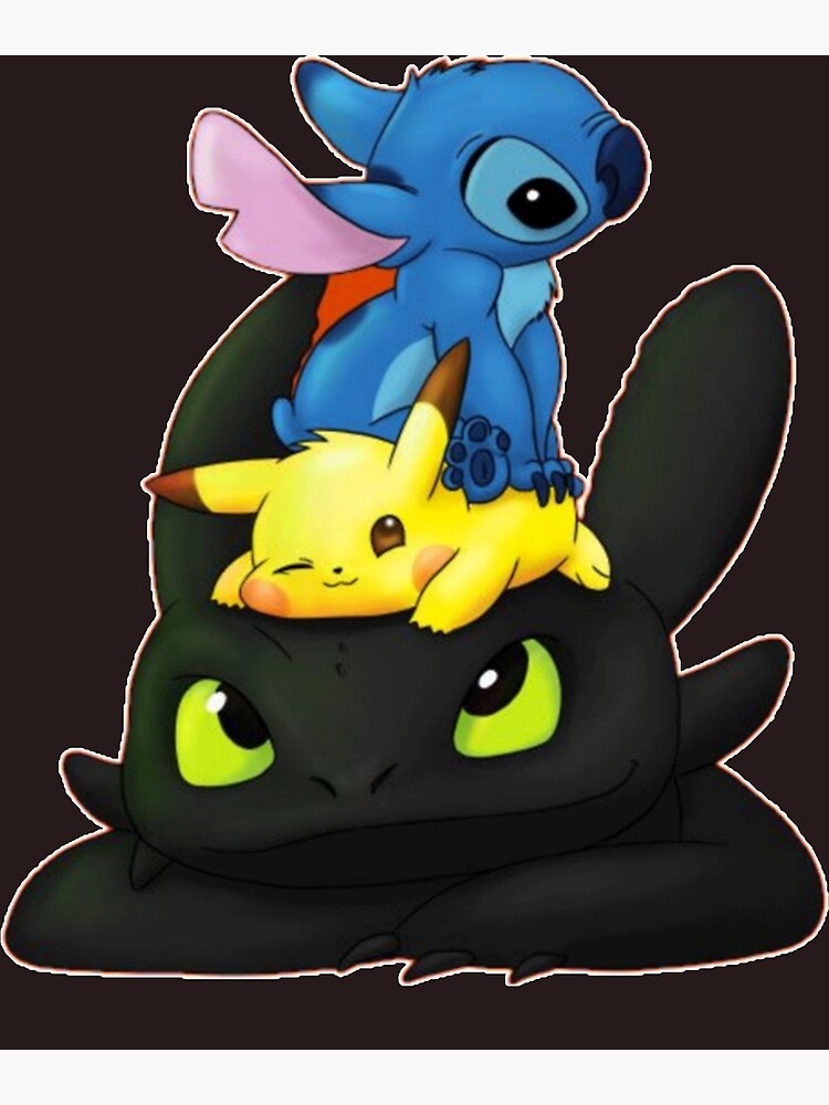 Chibi Stitch Pi ka Toothless Classic T Shirt