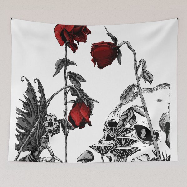 Item preview, Dark Fairy Skull Garden (Red Roses) designed and sold by Candice Bohannon.