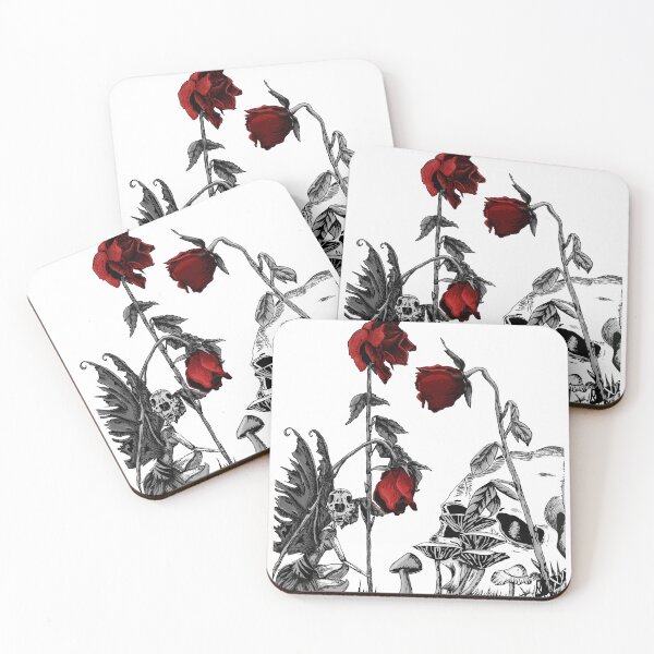 Item preview, Dark Fairy Skull Garden (Red Roses) designed and sold by Candice Bohannon.