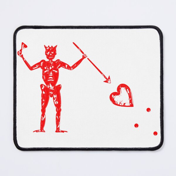 Item preview, Blackbeard's Pirate Flag Red and White Skeleton and Heart  designed and sold by TeachUrb.