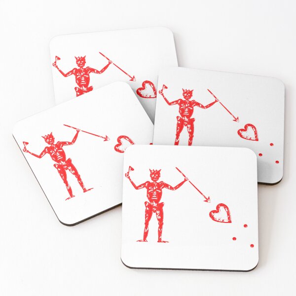 Item preview, Blackbeard's Pirate Flag Red and White Skeleton and Heart  designed and sold by TeachUrb.