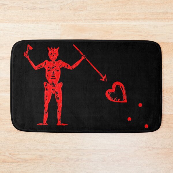 Item preview, Blackbeard's Pirate Flag Red and Black Skeleton and Heart  designed and sold by TeachUrb.