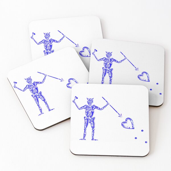 Item preview, Blackbeard's Pirate Flag Blue and White Skeleton and Heart  designed and sold by TeachUrb.