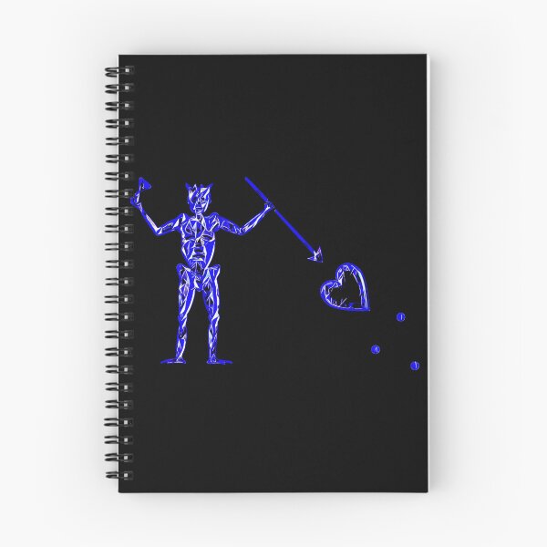 Item preview, Blackbeard's Pirate Flag Black White and Blue Skeleton and Heart  designed and sold by TeachUrb.
