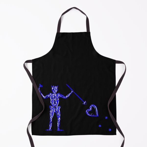 Item preview, Blackbeard's Pirate Flag Black White and Blue Skeleton and Heart designed and sold by TeachUrb.