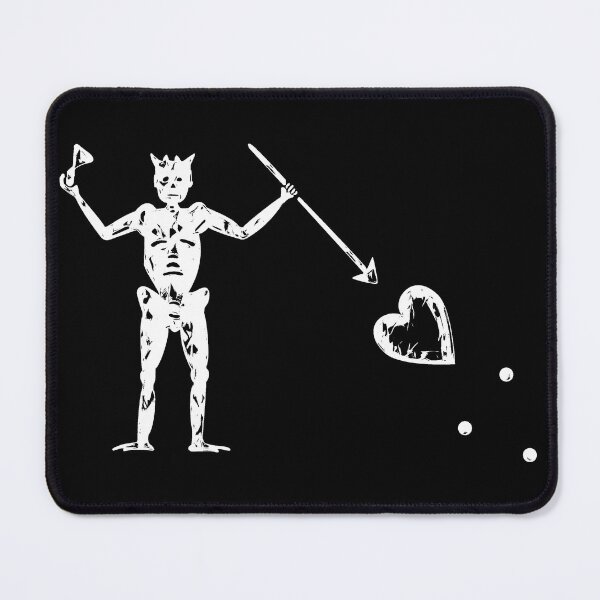 Item preview, Blackbeard's Pirate Flag White Skeleton and Heart  designed and sold by TeachUrb.