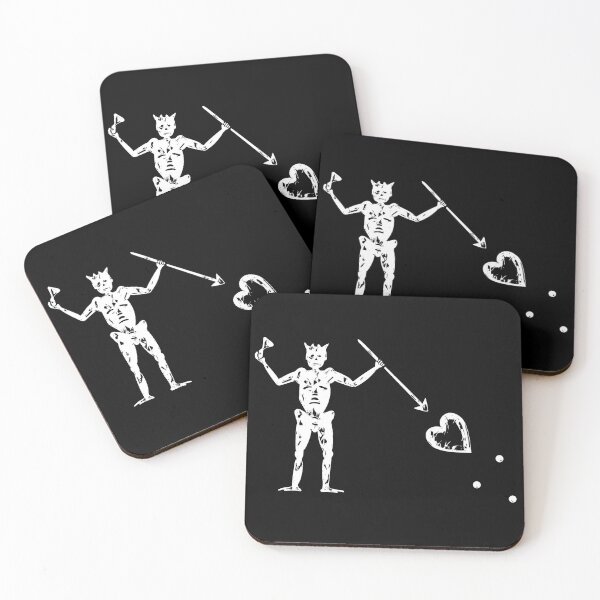 Item preview, Blackbeard's Pirate Flag White Skeleton and Heart  designed and sold by TeachUrb.