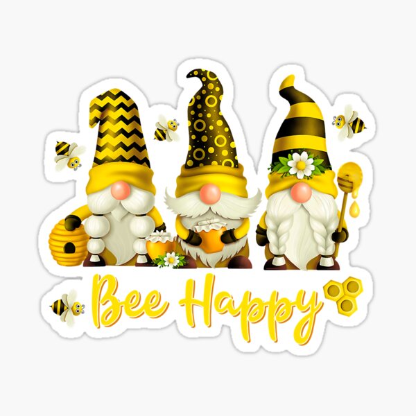 Bee Kind Bee Happy For Beekeeper With Bumble Bee Gnome TShirt61 Sticker  for Sale by alyssanmpmju