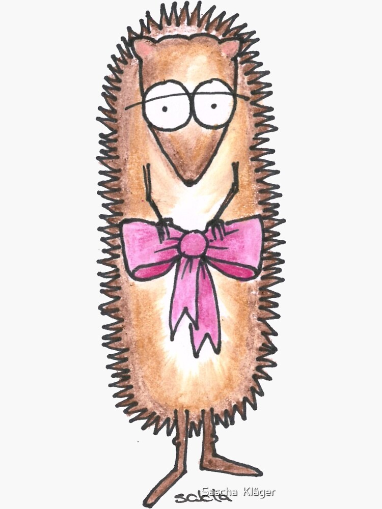 Thumbnail 3 of 3, Sticker, Ilse Hedgehog with her bow / Hettie Hedgehog and her Bow designed and sold by IsabellaSchaf.
