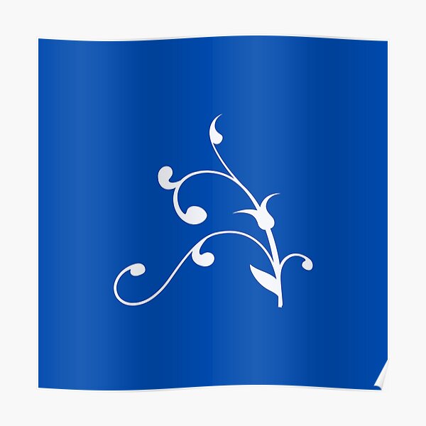 Blue and White Poster