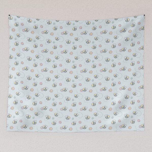 Item preview, Kawaii Bees and Flowers Artwork | Cute Spring Aesthetic designed and sold by YA Lit Reads.