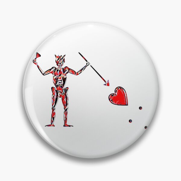 Item preview, Blackbeard's Pirate Flag Red Black and White Fractured Skeleton and Heart  designed and sold by TeachUrb.