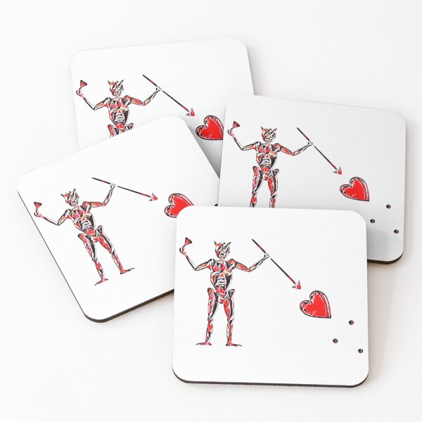 Item preview, Blackbeard's Pirate Flag Red Black and White Fractured Skeleton and Heart  designed and sold by TeachUrb.