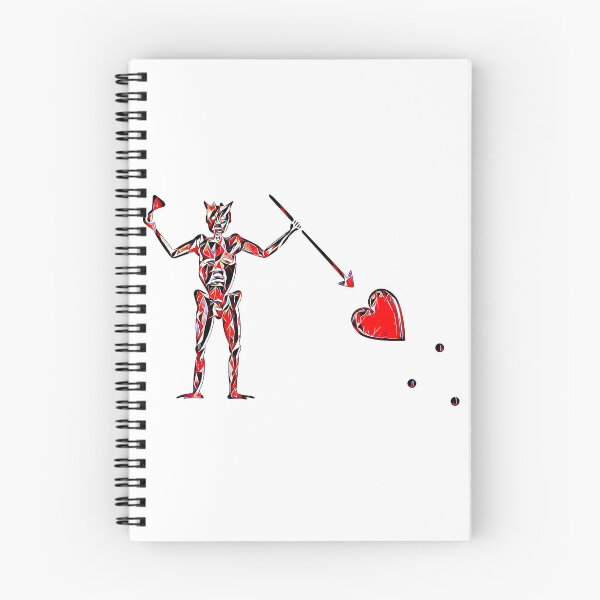 Item preview, Blackbeard's Pirate Flag Red Black and White Fractured Skeleton and Heart  designed and sold by TeachUrb.
