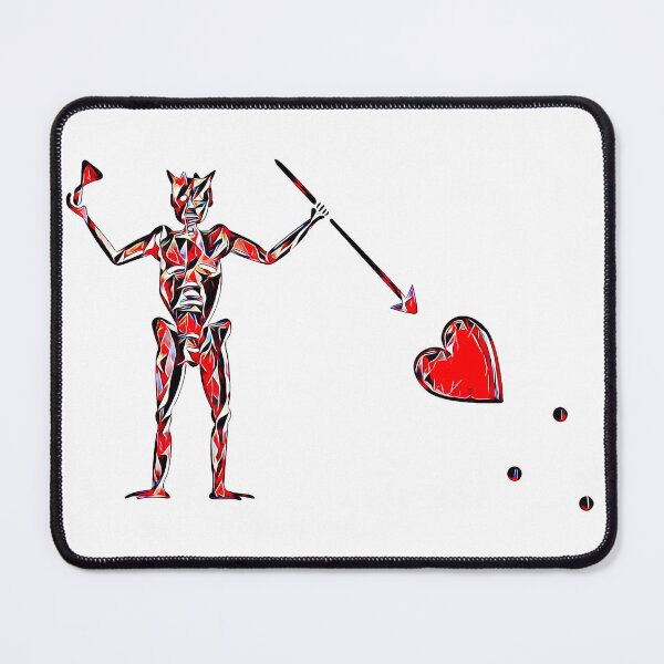Item preview, Blackbeard's Pirate Flag Red Black and White Fractured Skeleton and Heart designed and sold by TeachUrb.