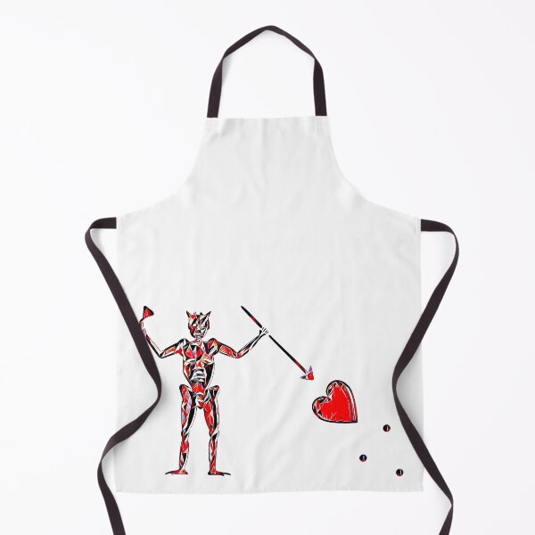 Item preview, Blackbeard's Pirate Flag Red Black and White Fractured Skeleton and Heart designed and sold by TeachUrb.