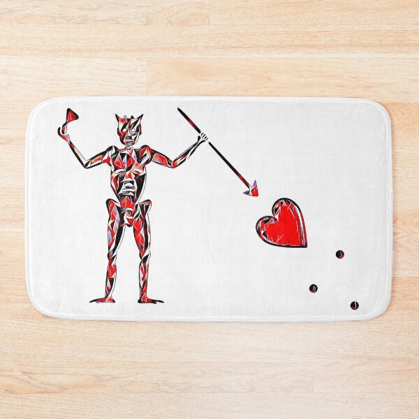 Item preview, Blackbeard's Pirate Flag Red Black and White Fractured Skeleton and Heart  designed and sold by TeachUrb.