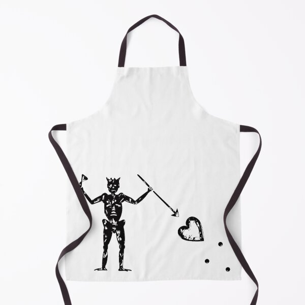 Item preview, Blackbeard's Pirate Flag Black and White Skeleton and Heart designed and sold by TeachUrb.
