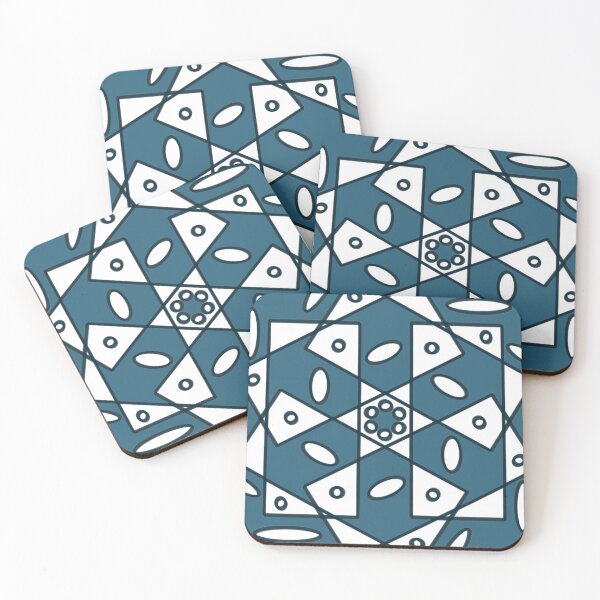 Item preview, Turquoise and White, Ovals and Rectangles Abstract Pattern, EZonTHEi designed and sold by EZonThei.