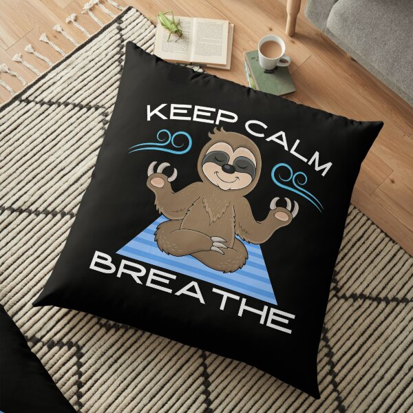 Yoga, Keep Calm Breathe Floor Pillow