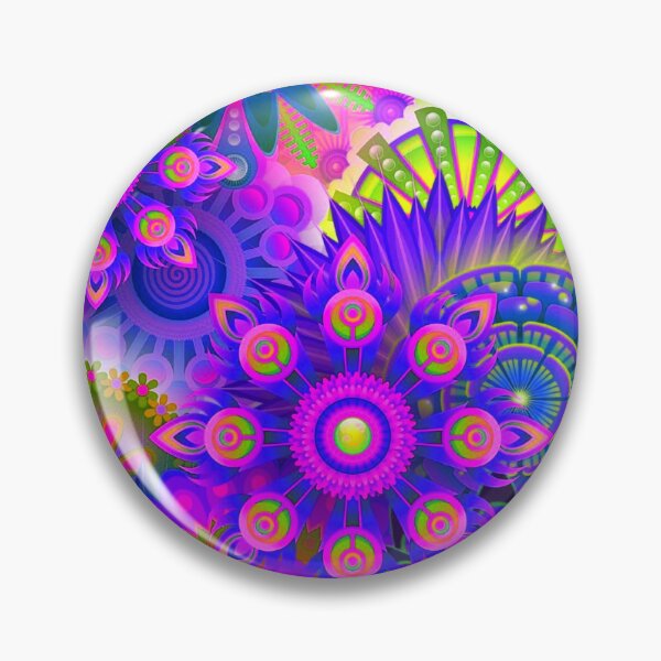 Item preview, Purple Retro Inspired Floral Mandala designed and sold by TotallyRetroArt.