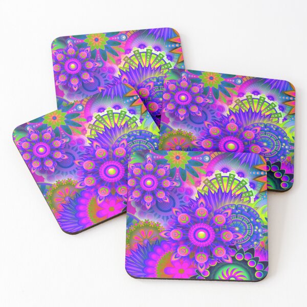 Item preview, Purple Retro Inspired Floral Mandala designed and sold by TotallyRetroArt.