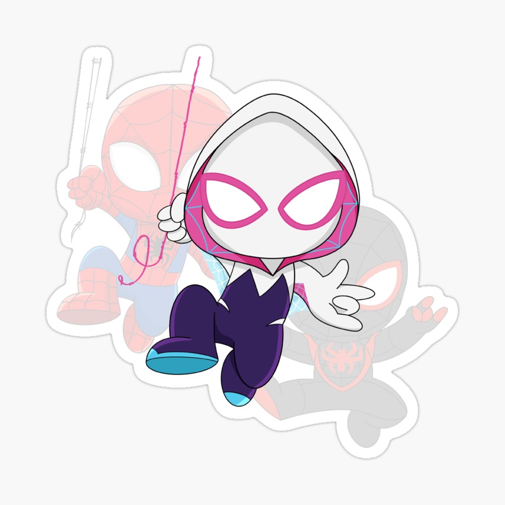 Cartoon spider ghost, cute baby spidey girl, grl pwr, cartoon ghost 