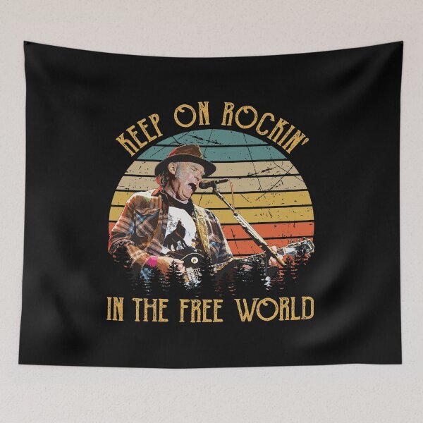 Item preview, Neil Keep On Rockin' In The Free World Vintage designed and sold by LineRoed.