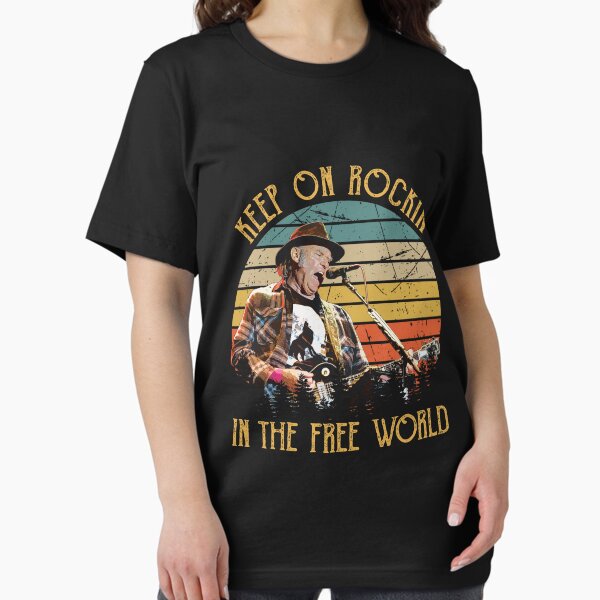 Aperçu de l'œuvre Neil Keep On Rockin 'In The Free World Vintage créée et vendue par LineRoed.