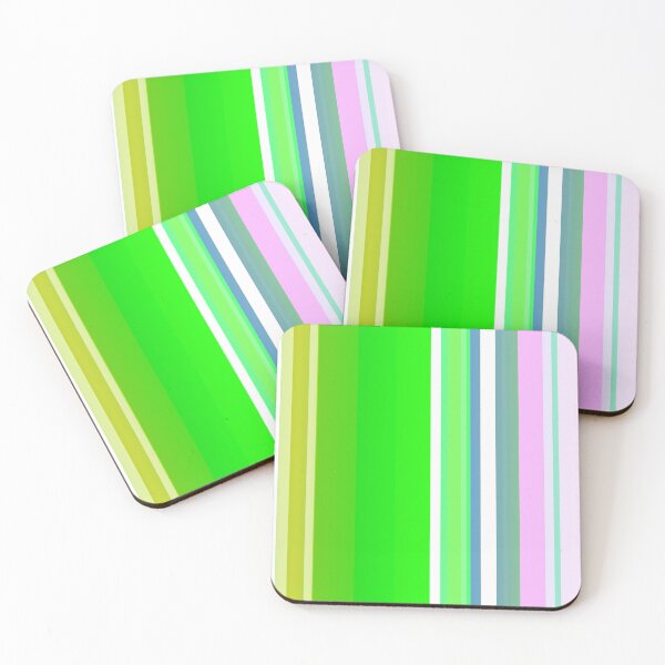 Item preview, Green and white vertical striped - green color designed and sold by lausn.