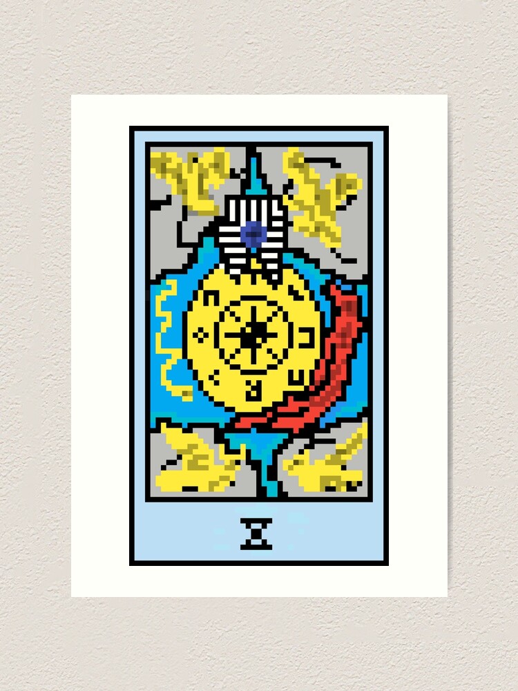"Wait, is this pixel art tarot? Green Major Arcana 'Wheel of Fortune