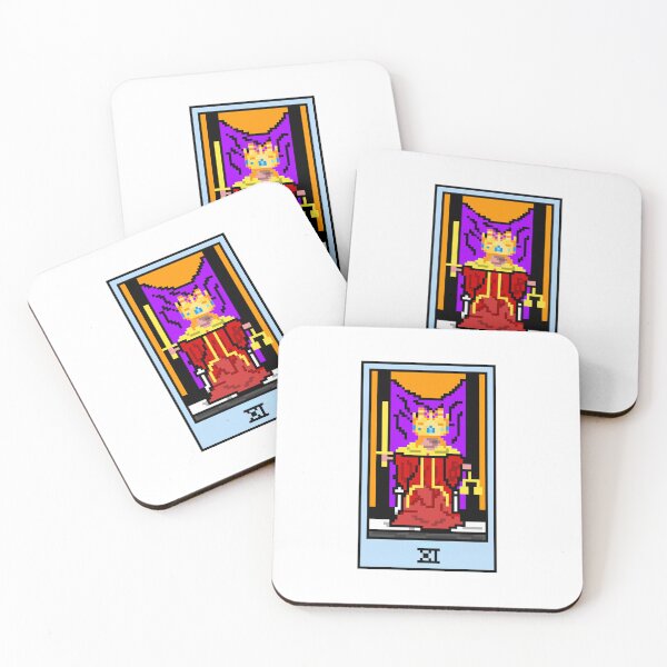 Item preview, Wait, is this pixel art tarot? White - Major Arcana 'Justice' (Design for T-shirt, stickers and other accessories) designed and sold by Pixel Waite.