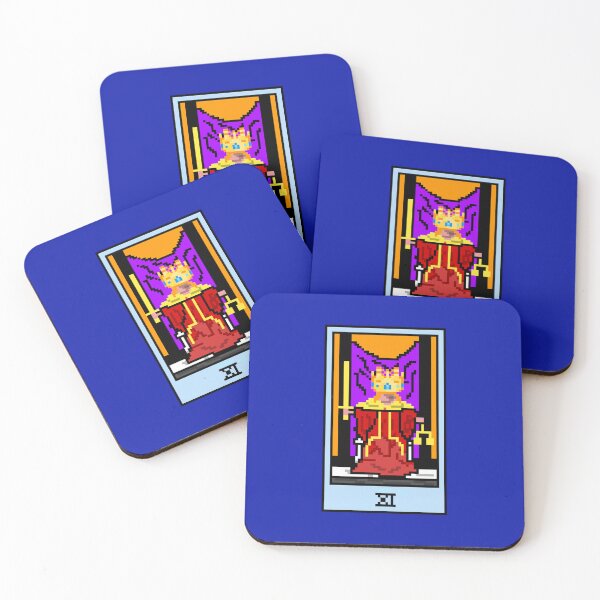Item preview, Wait, is this pixel art tarot? Blue - Major Arcana 'Justice' (Design for T-shirt, stickers and other accessories) designed and sold by Pixel Waite.
