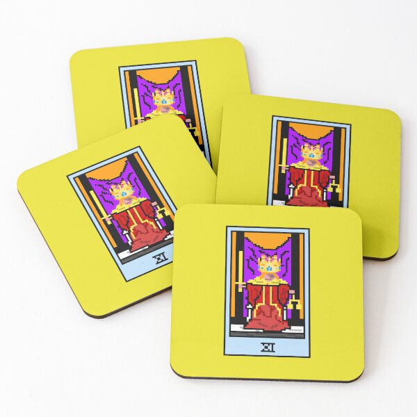 Item preview, Wait, is this pixel art tarot? Yellow - Major Arcana 'Justice' (Design for T-shirt, stickers and other accessories) designed and sold by Pixel Waite.