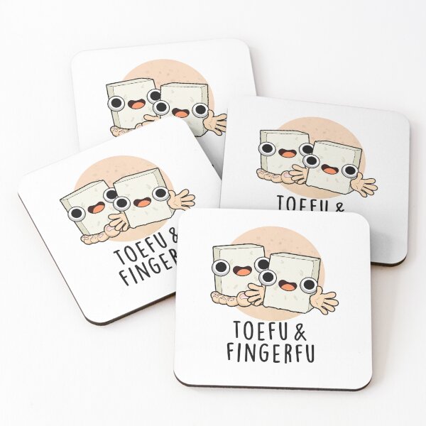 Item preview, Toefu Fingerfu Funny Food Tofu Puns  designed and sold by punnybone.