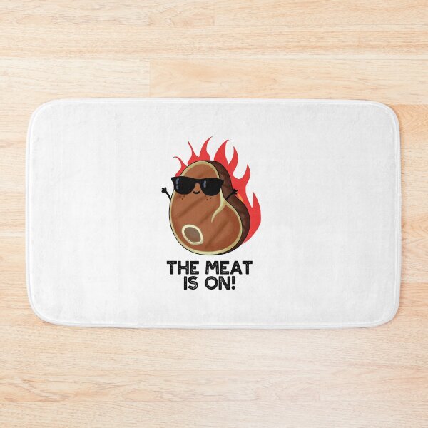 Item preview, The Meat Is On Funny Steak Puns  designed and sold by punnybone.