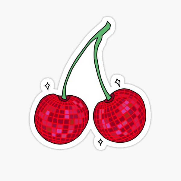 Cherry disco balls Sticker