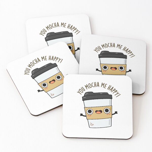 Item preview, You Mocha Me Happy Funny Coffee Puns  designed and sold by punnybone.