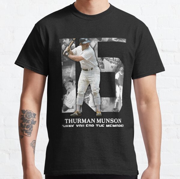 Thurman Munson Name & Number T-Shirt - Gray