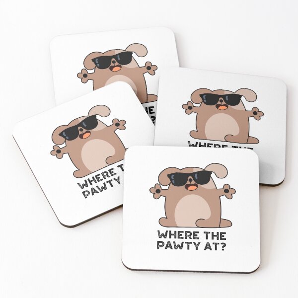 Item preview, Where The Pawty At Funny Doggie Dog Puns  designed and sold by punnybone.